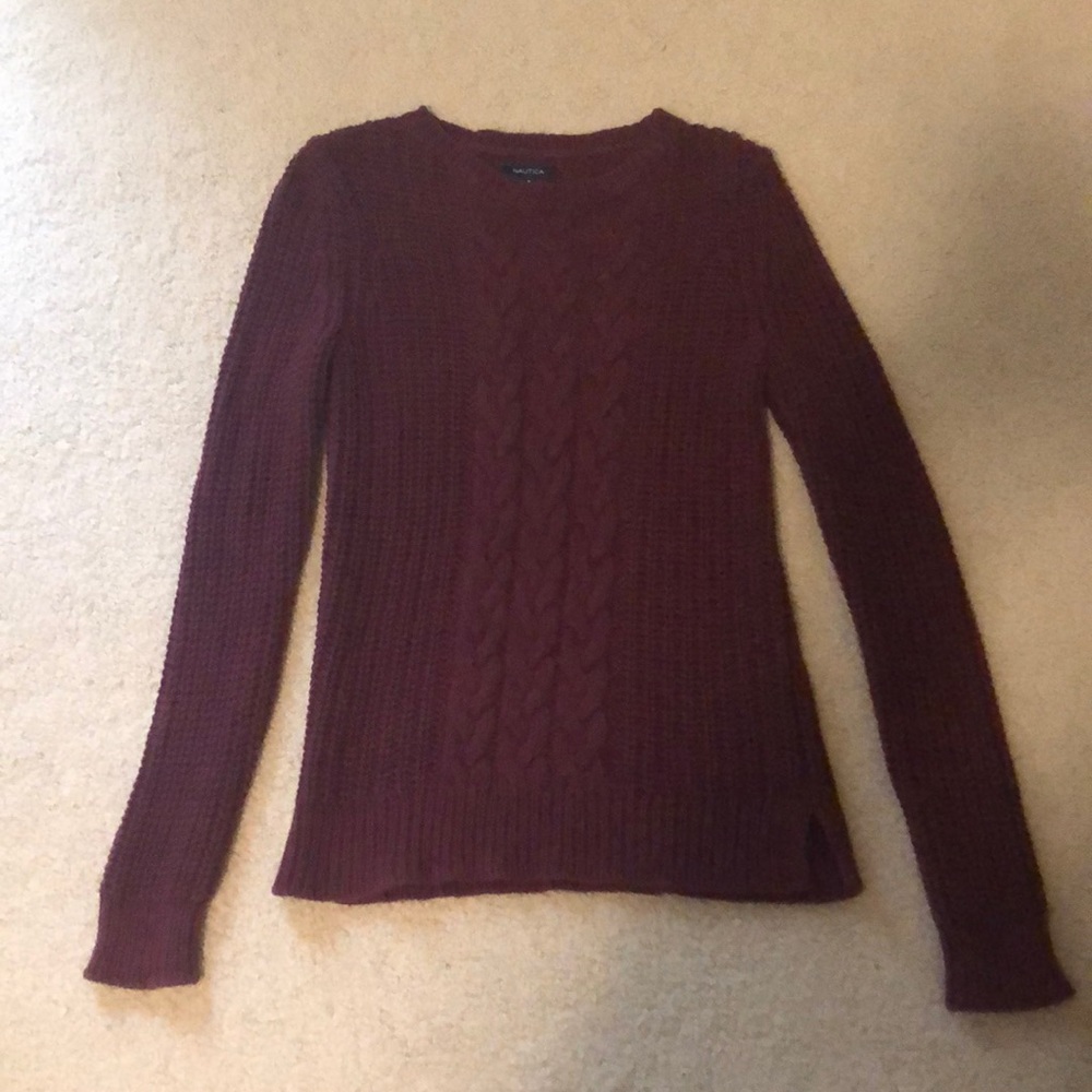 maroon knit sweater